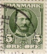 5 øres frimærke udgivet i årene fra 1907 til 1913