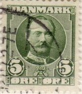 5 øres frimærke udgivet i årene fra 1907 til 1913